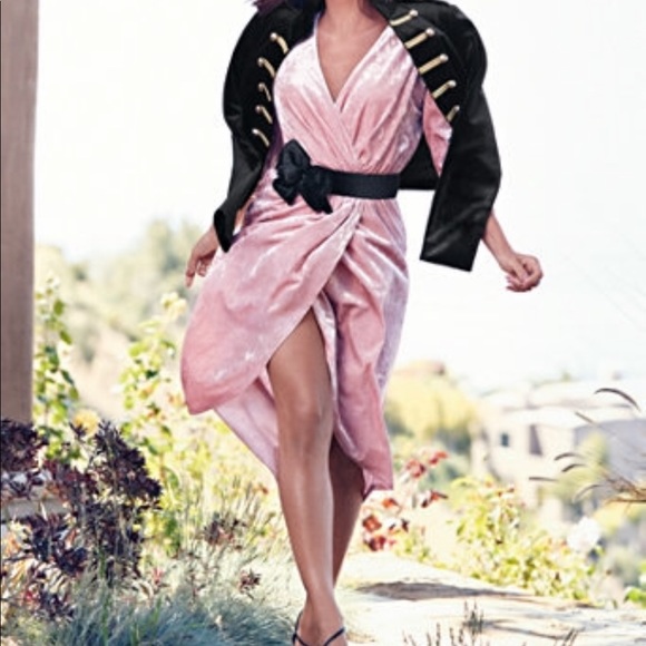 Eva Mendes for NY Company Rose Gold Pleat Wrap Blouse •••